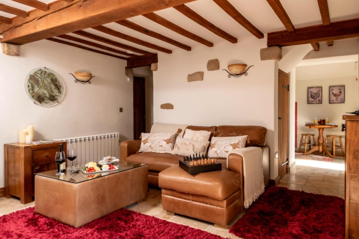 Heather cottage lounge with sofa