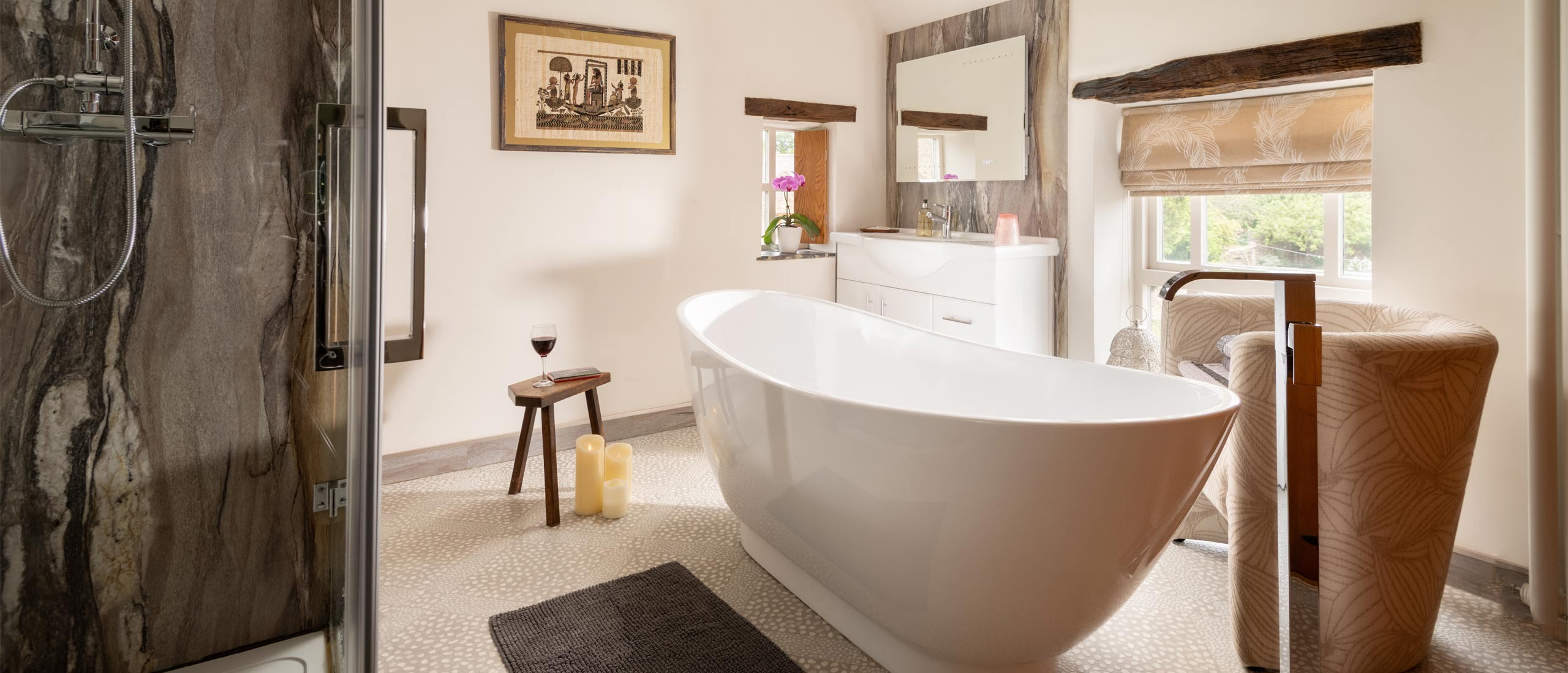 Luxury bathroom self-catering cottage Peak District